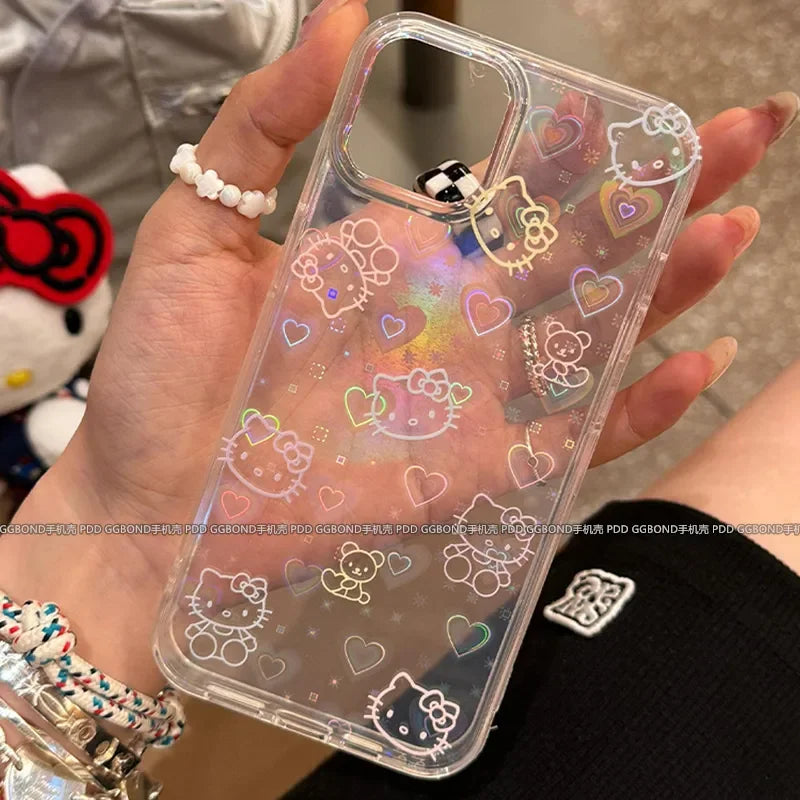 Full Screen Hello Kitty Kawaii Glitter Phone Case
