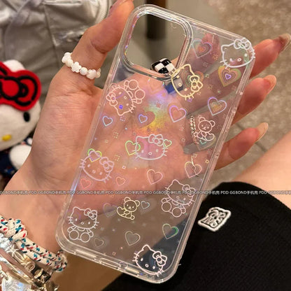 Full Screen Hello Kitty Kawaii Glitter Phone Case