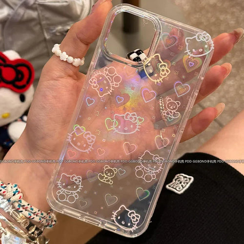 Full Screen Hello Kitty Kawaii Glitter Phone Case