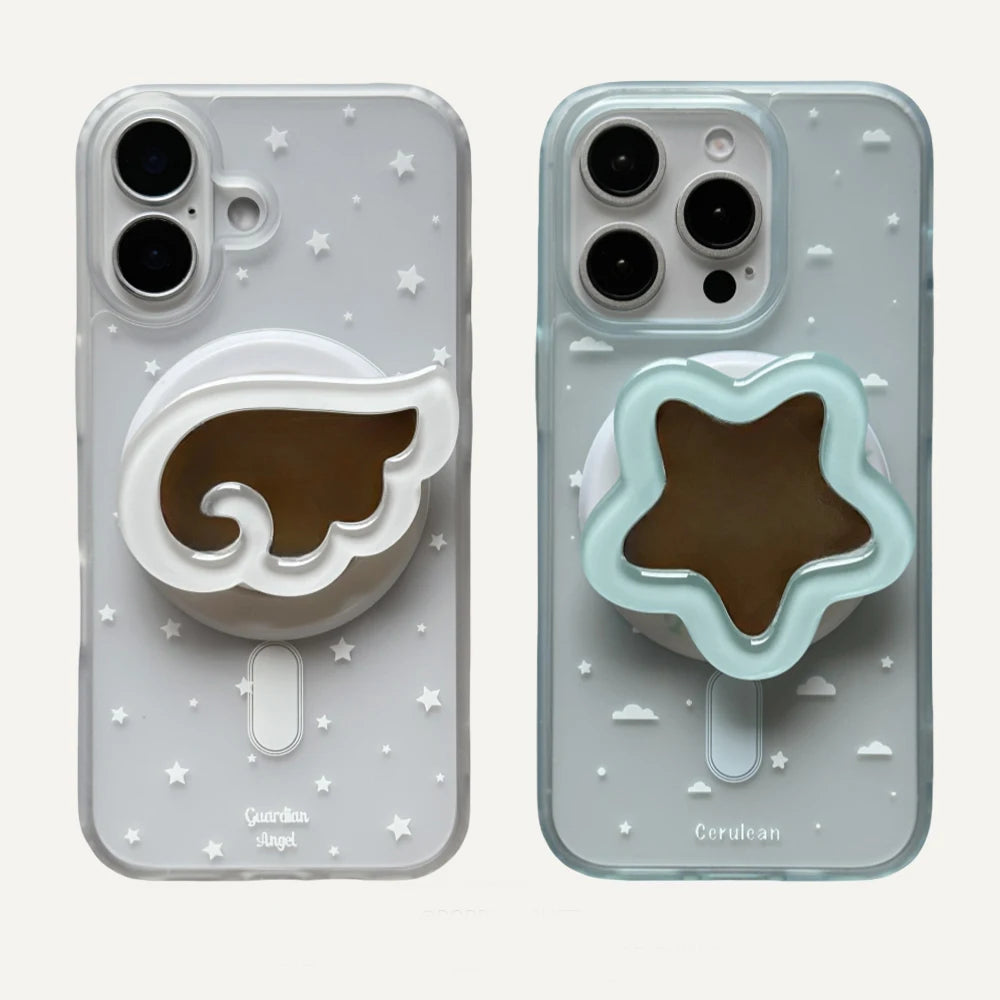 Cute Angel Wings Magnetic Stand Holder Tok Phone Cases