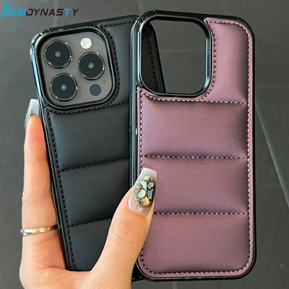 Luxury Down Jacket Puffer Solid Color Phone Case