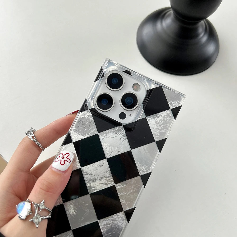 Fashion Lattice Grid Rectangle Shape Phone Case