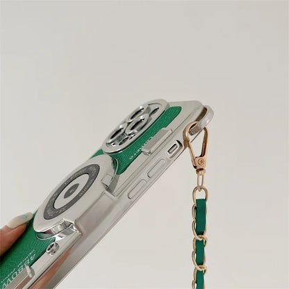 Retro Camera Sling iPhone Case with PU Leather Lanyard