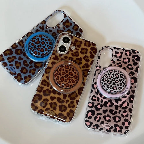 3D Luxury Leopard Magsafe Grip Tok Phone Case