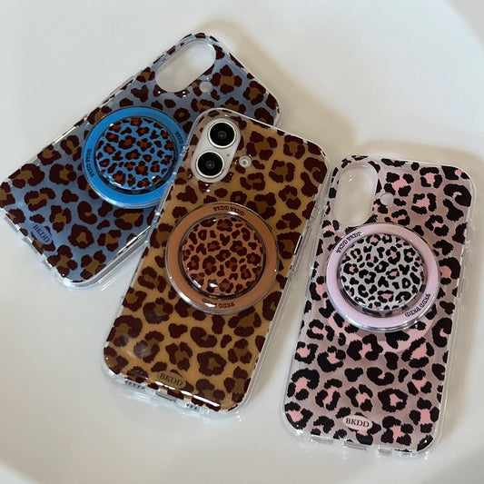 3D Luxury Leopard Magsafe Grip Tok Phone Case
