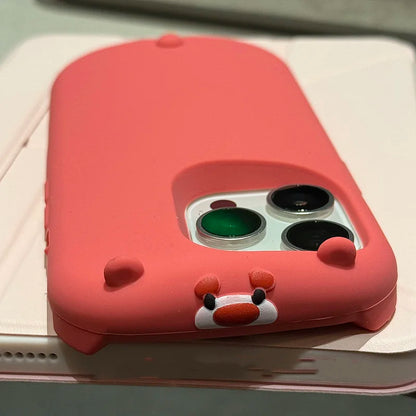 Fashion Red Cute 3D Bear Soft Silicone Phone Case