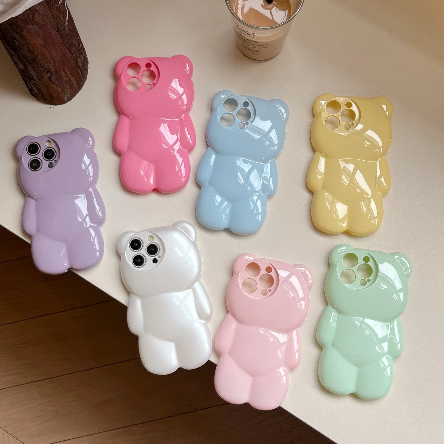 INS Japan Cute 3D Cartoon Bear Soft Phone Case