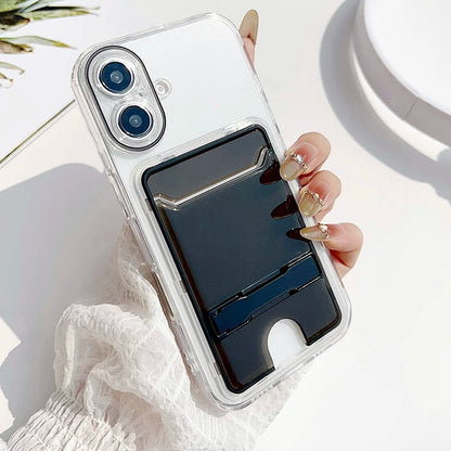 Clear Card Slot Wallet Bag Holder Stand Phone Case