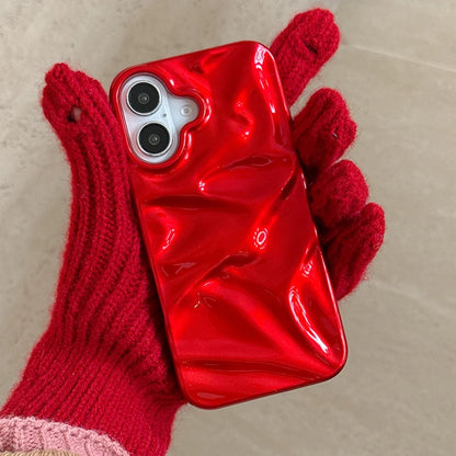 Red Glossy Irregular Wrinkle Phone Case
