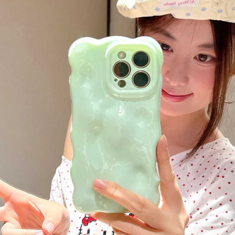 Ins 3D Clouds Waves Dopamine Color TPU Phone Case