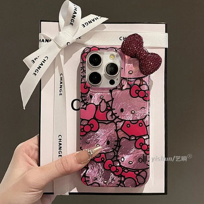 Hello Kitty Diamond Bowknot Hard Phone Case