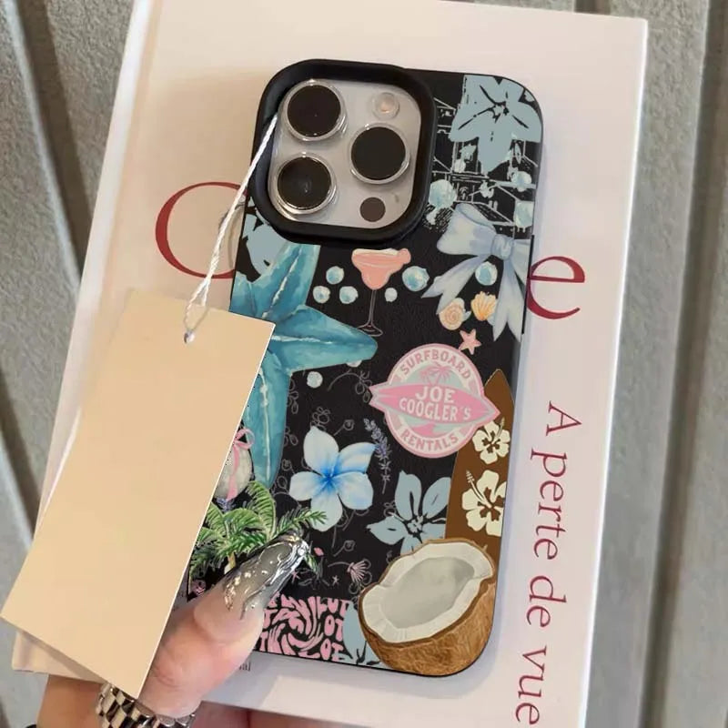 Fresh Starfish Coconut Lichee Pattern Phone Case