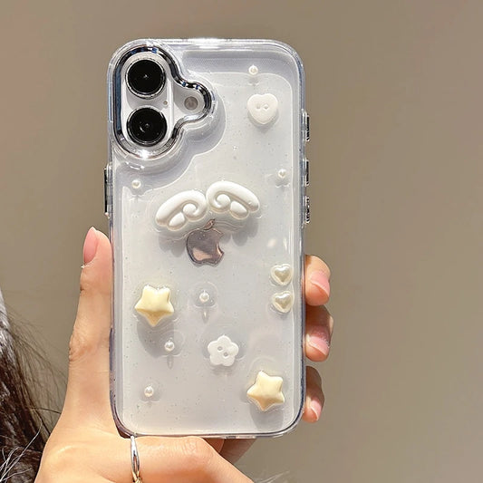 Lovely Stars Heart Angel Wings Bling Phone Case