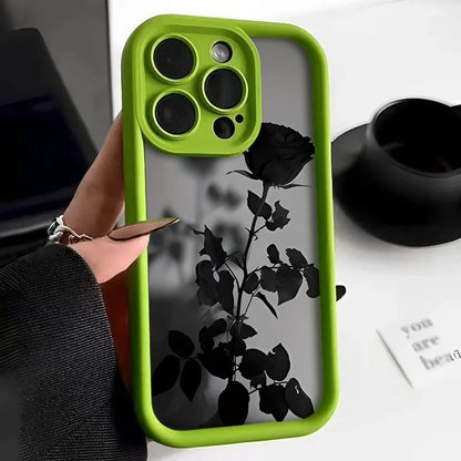 Minimalist Black Rose Pattern Phone Case