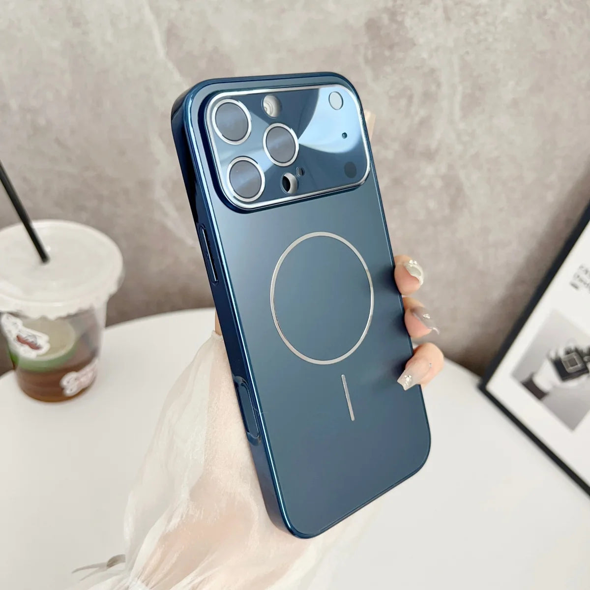 Original Frosted Glass Large Window For Magsafe Phone Case New