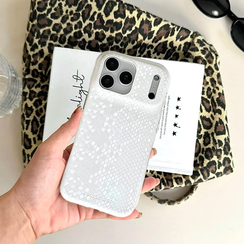 Luxury Chic Snake Skin Texture PU Leather Silicone Soft Phone Case