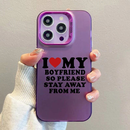 Hot I Love My Boyfriend Girlfriend Couple Phone Case