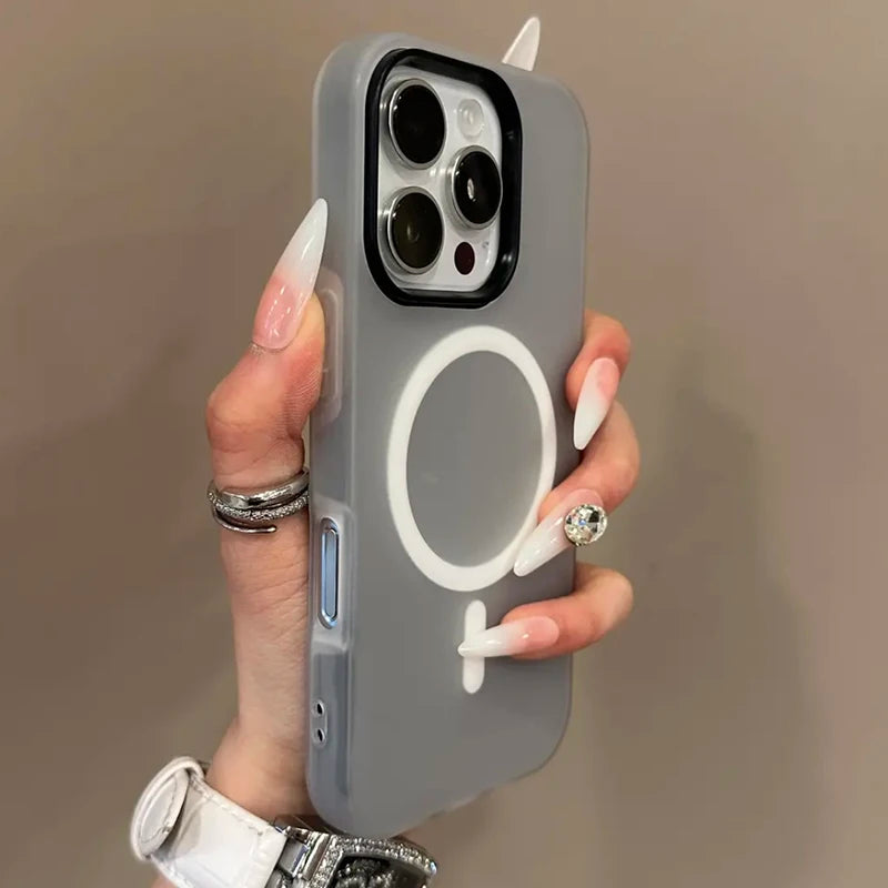 Fashion 2 IN 1 Matte Magnetic Candy Color Phone Case