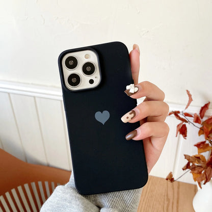 Matte Candy Color Love Heart Silicone TPU Soft Phone Case