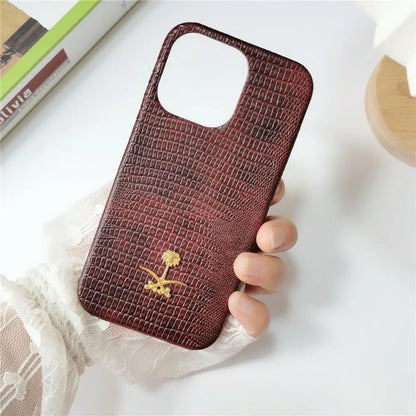 Lizard Pattern Leather iPhone Case
