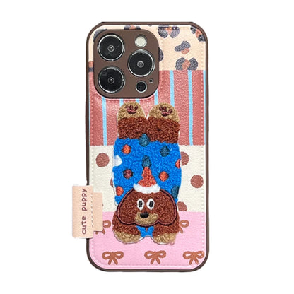 Cartoon Cute 3D Plush Elephant Puppy Drum Bag Leather Phone Case
