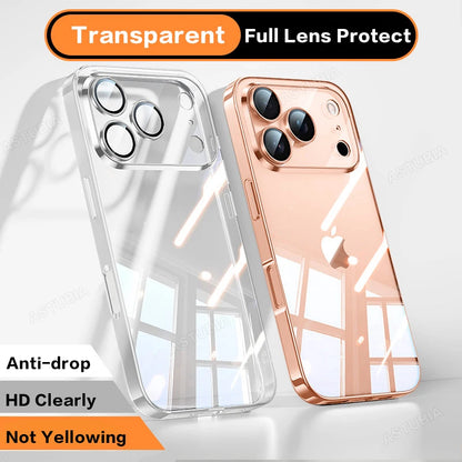 Luxury Plating TPU Orange Clear Phone Case