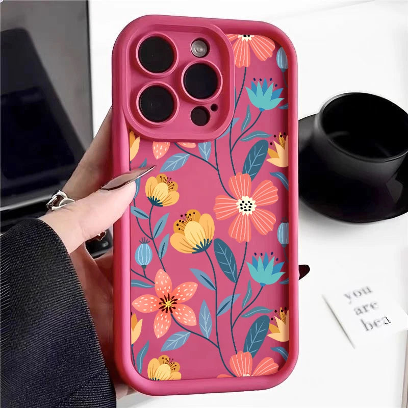 Colorful Flowers Silicone Case New