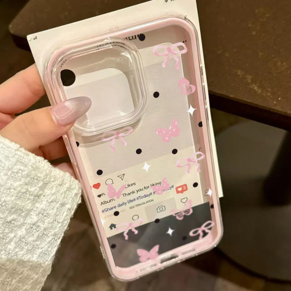 2 in 1 Candy Color Bow Knot Phone Case