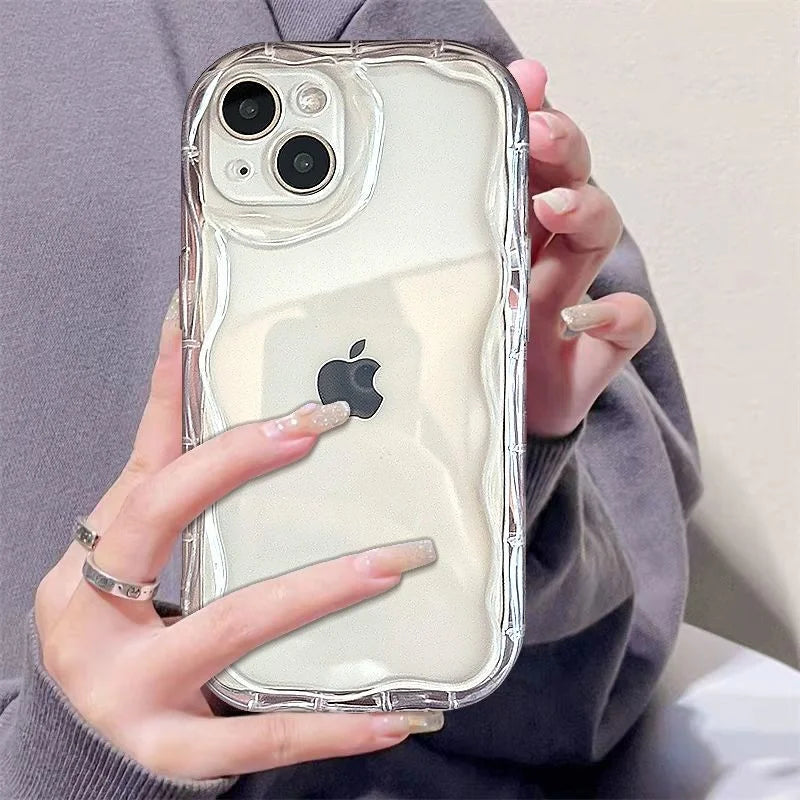 Premium Airbag Transparent Cream Pattern Phone Case