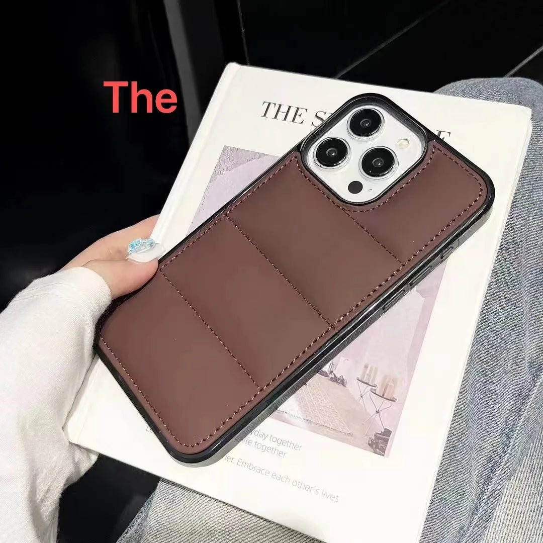 Luxury Down Jacket Puffer Solid Color Phone Case