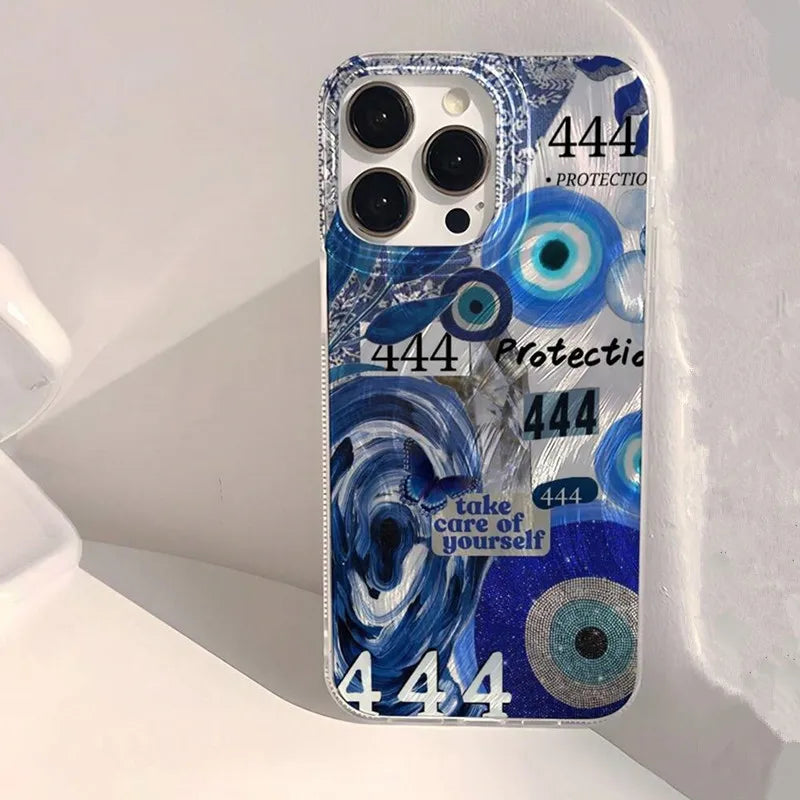 Evil Eye Butterfly Collage Chiffon Texture Phone Case