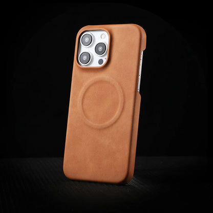 Luxury Sheepskin Leather Magnetic Phone Case