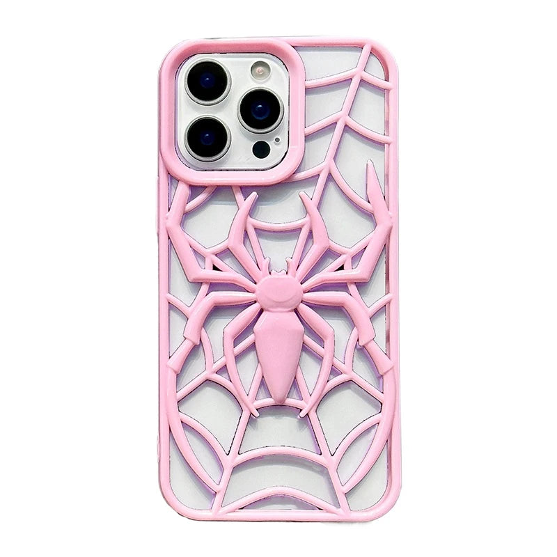 Pink Cool 3D Spider Hollow Dissipate Heat Phone Case