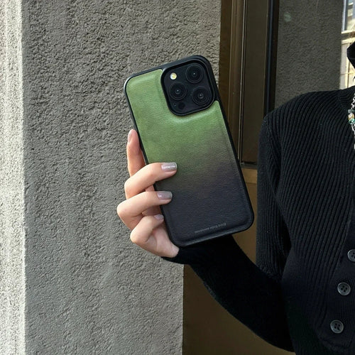 Retro Matcha Green Gradient Shockproof Protective Phone Case