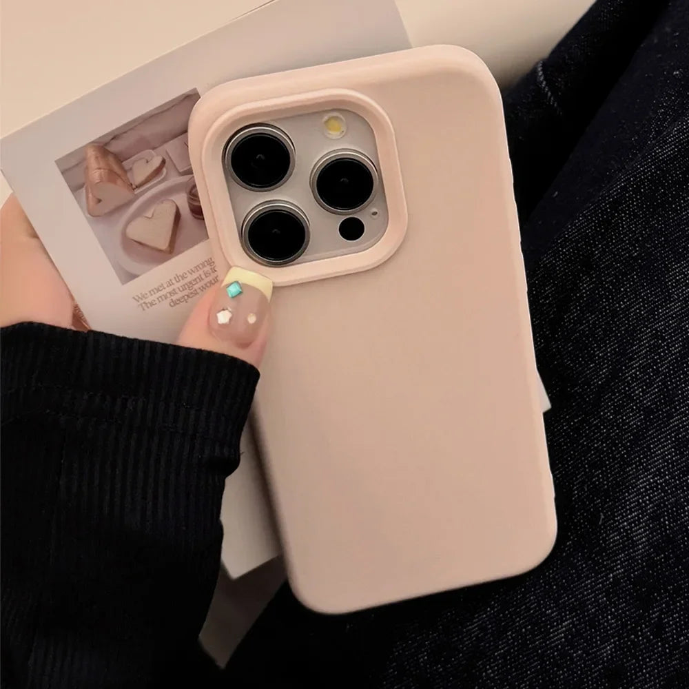 Dopamine-Inspired Silicone Solid Color Simple Fashion Phone Case