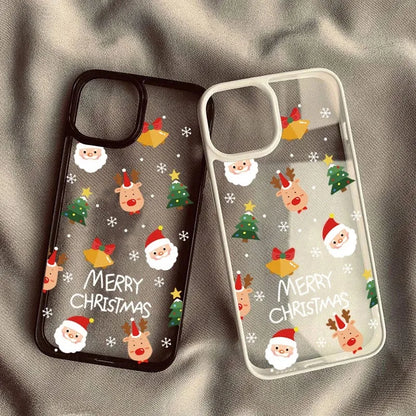 Christmas Tree and Santa Claus Print Phone Case