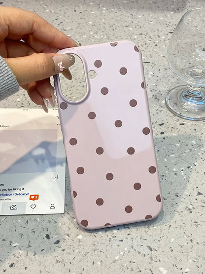 Simple Fashion Purple Circular Dots Beige Polka Dots Phone Case