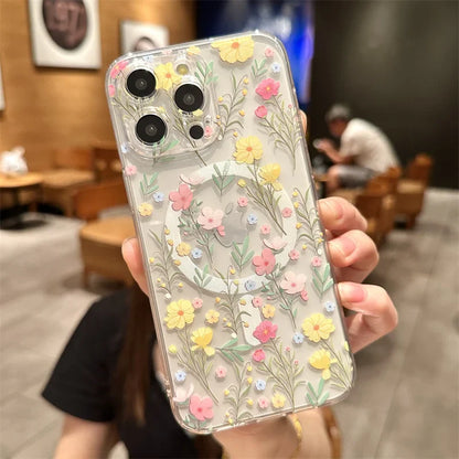 Floral Magsafe Clear Case for iPhone