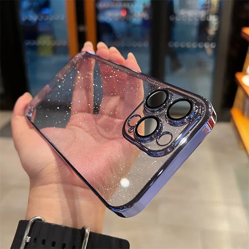 Luxury Plating Glitter Bling Transparent Phone Case
