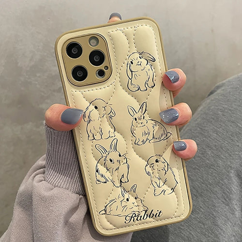 Lovely Rabbit Curve Shockproof Phone Case