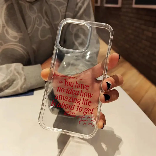 Red Valentines Quote Aesthetic Christian Clear Phone Case