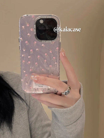 Pink Glitter Floral Phone Case for iPhone