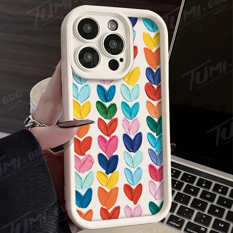 Rainbow Love Heart Phone Case for iPhone