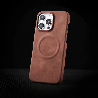 Luxury Sheepskin Leather Magnetic Phone Case