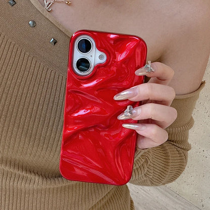Red Glossy Irregular Wrinkle Phone Case