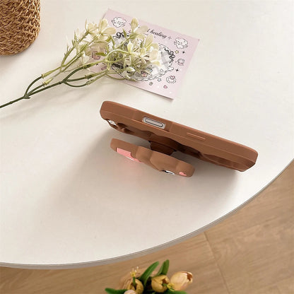 High Quality 3D Cute Bear Cartoon Stand Holder Phone Case