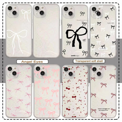 Cute Bow Love Cartoon Soft Silicone Phone Case