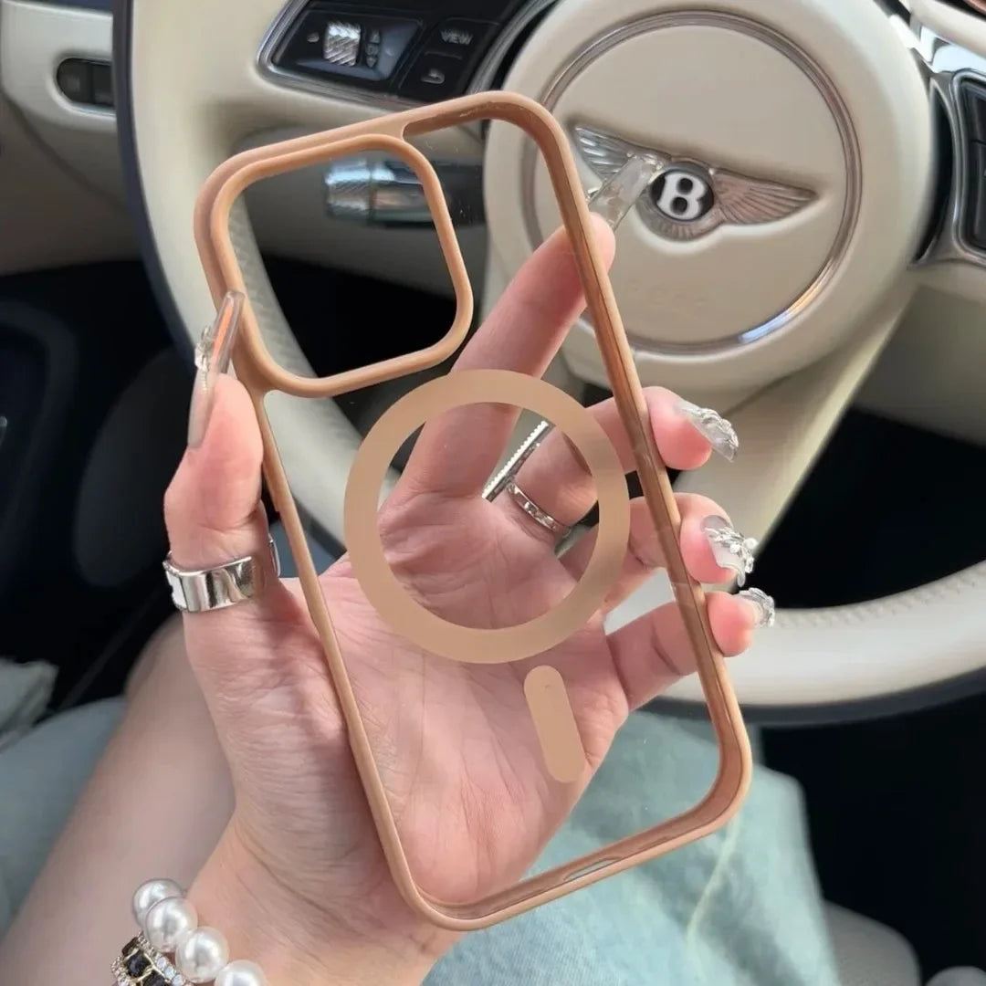 Luxury Wireless Charge Magsafe Transparent Phone Case