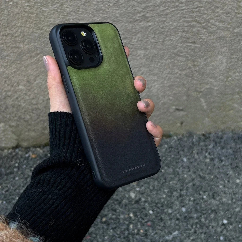 Retro Matcha Green Gradient Shockproof Protective Phone Case