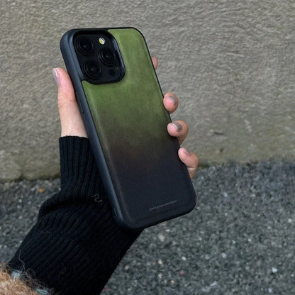 Retro Matcha Green Gradient Shockproof Protective Phone Case